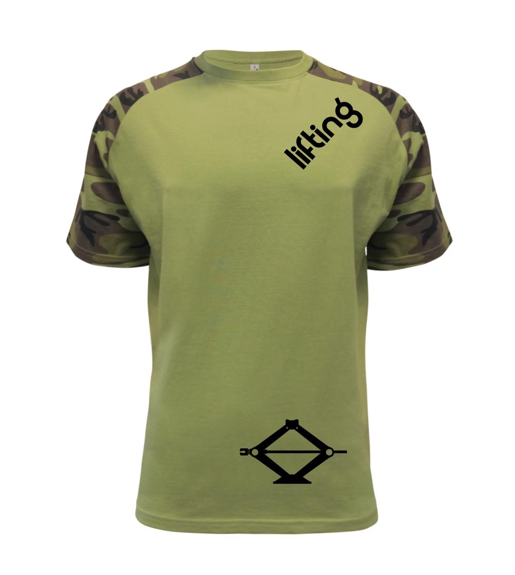Posilňovani - Lifting nápis šikmo - Raglan Military