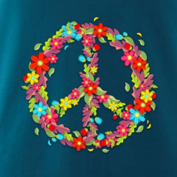 Peace symbol červené kvety