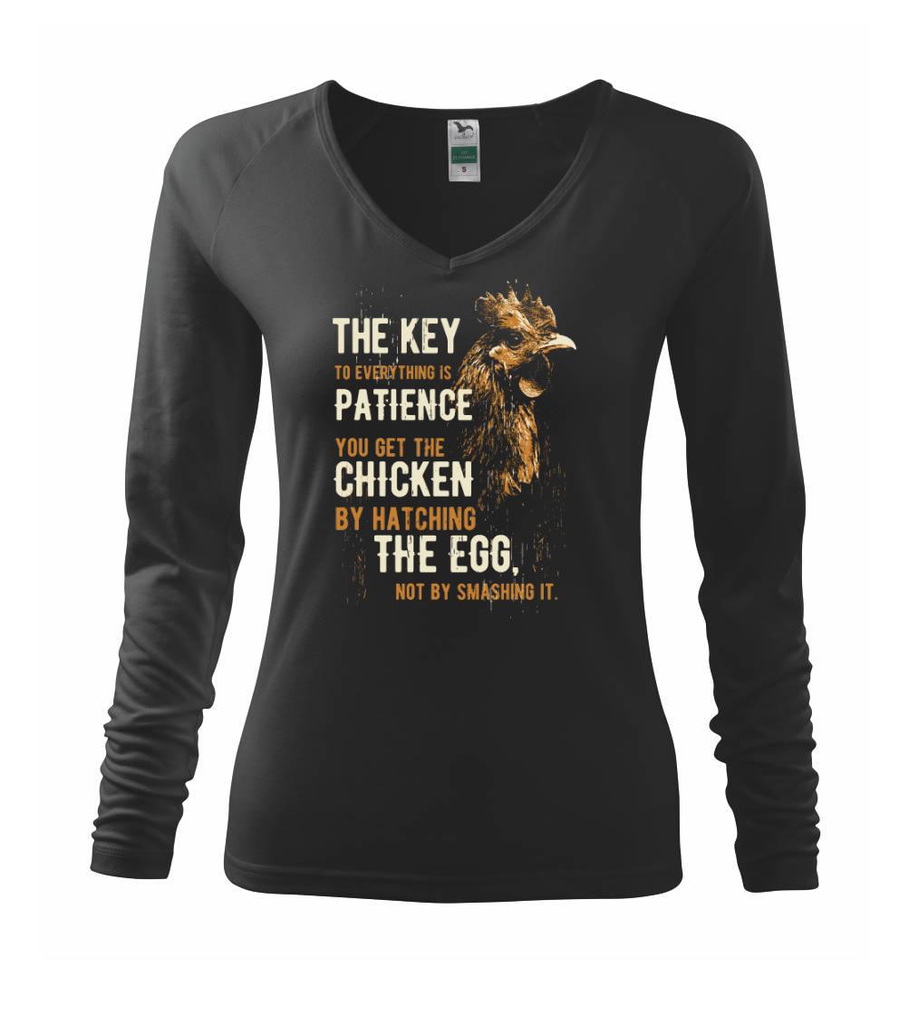 Tričká so zvieratami - Chicken patience - Tričko dámske Elegance