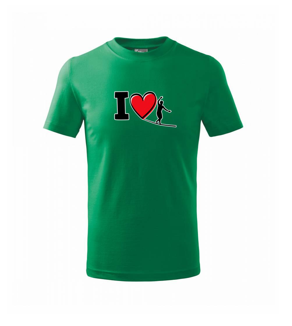 Ostatné športy - I love slackline - Tričko detské bavlnené