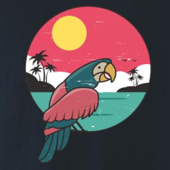 Papagáj v kruhu pri mori