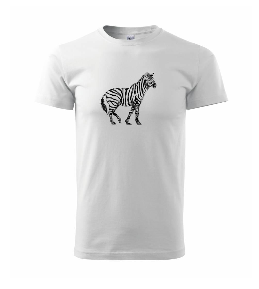 Tričká so zvieratami - Zebra kreslená - Tričko extra veľké  (5-8XL)