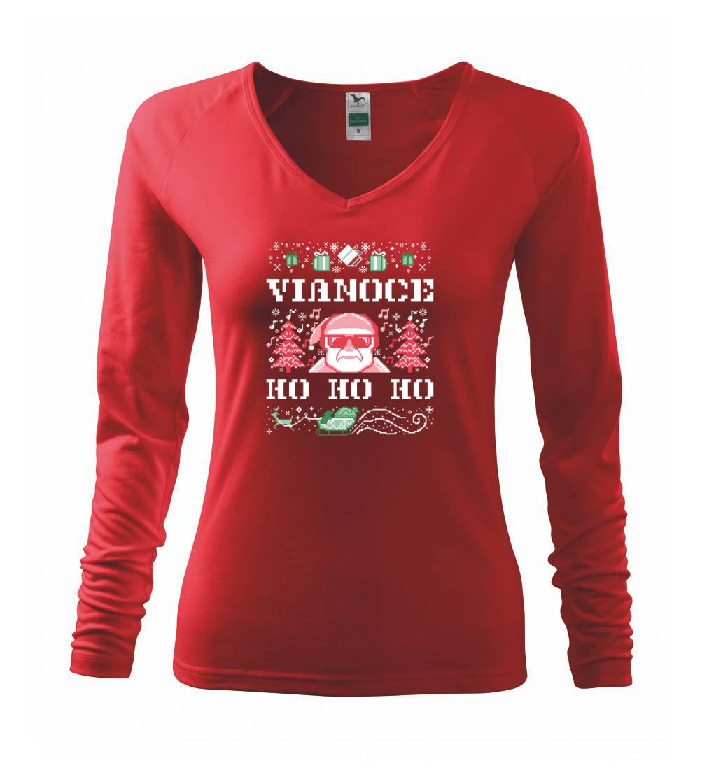 Vianočné tričká - Vianoce ho ho ho - Tričko dámske Elegance