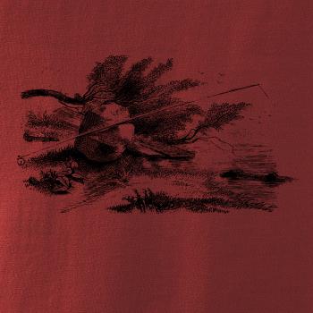 Kreslený prút opretý o kameň