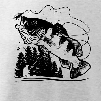 Rybár na brehu rybníka muškári