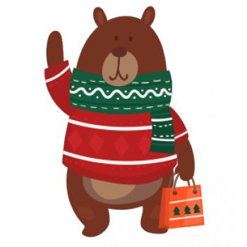 Medveď s darčekom