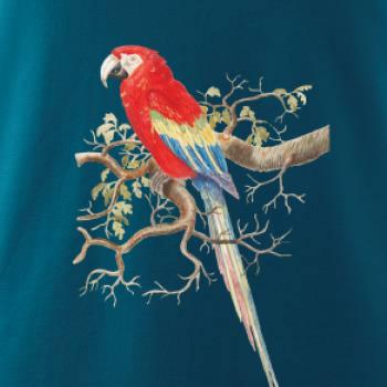 Papagáj  na listnatom strome Papagáj  na listnatom strome