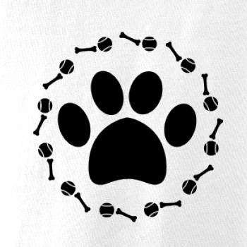 Labka lopta kosť pes