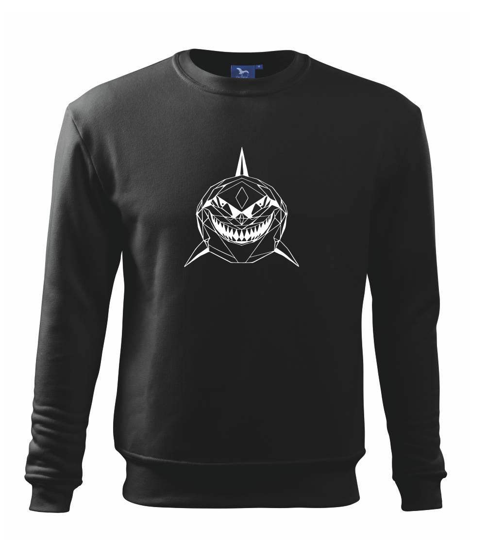 Geometrické zvieratá - Geometria - žralok tvár - Mikina Essential pánska
