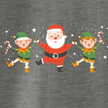 Tancujúci Santa a dvaja škriatkovia