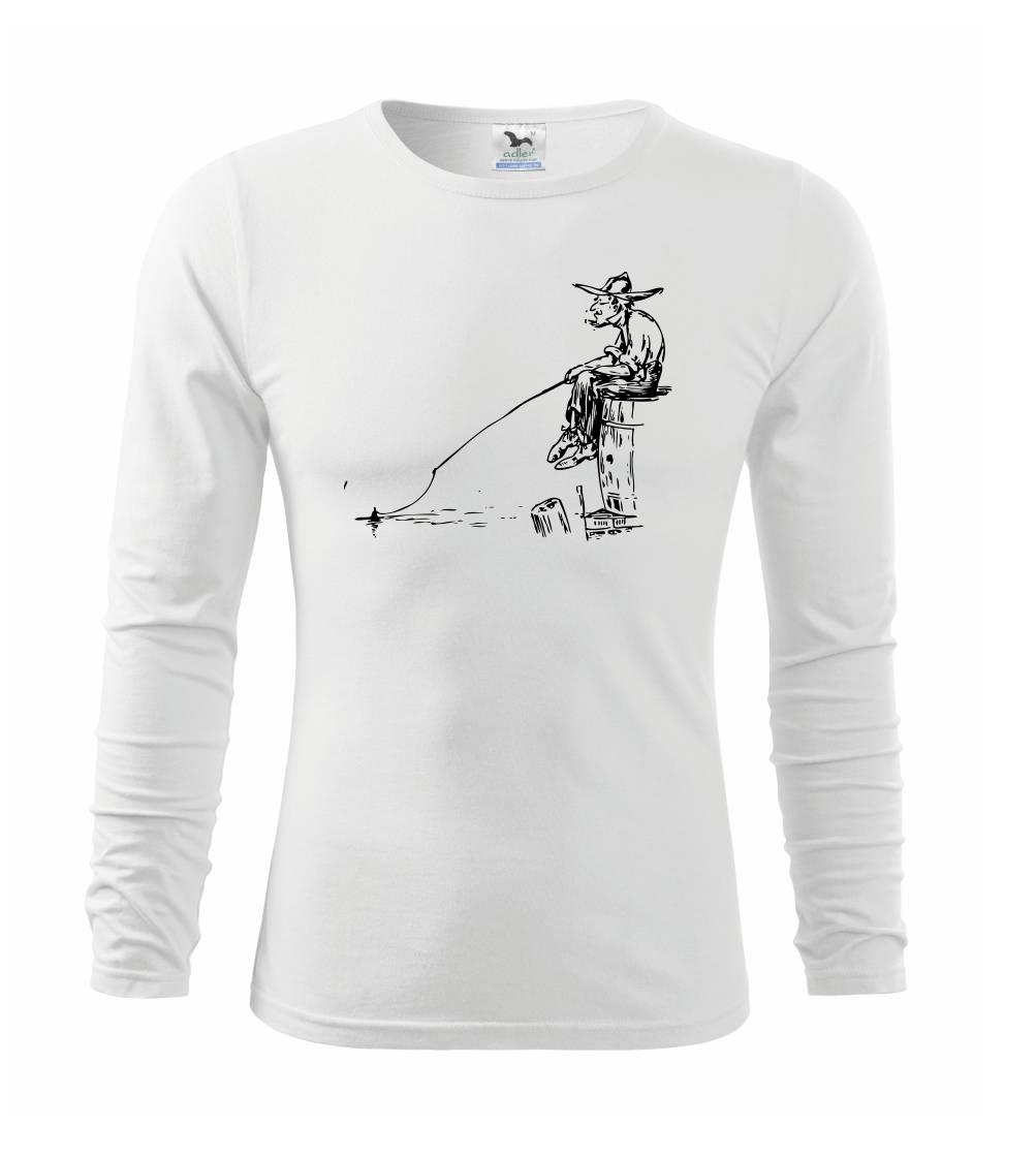 Kreslený rybár na pni Kreslený rybár na pni