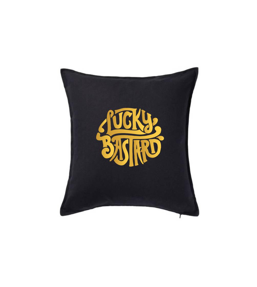Tričká na párty - Lucky Bastard zlatý - Vankúš 50x50