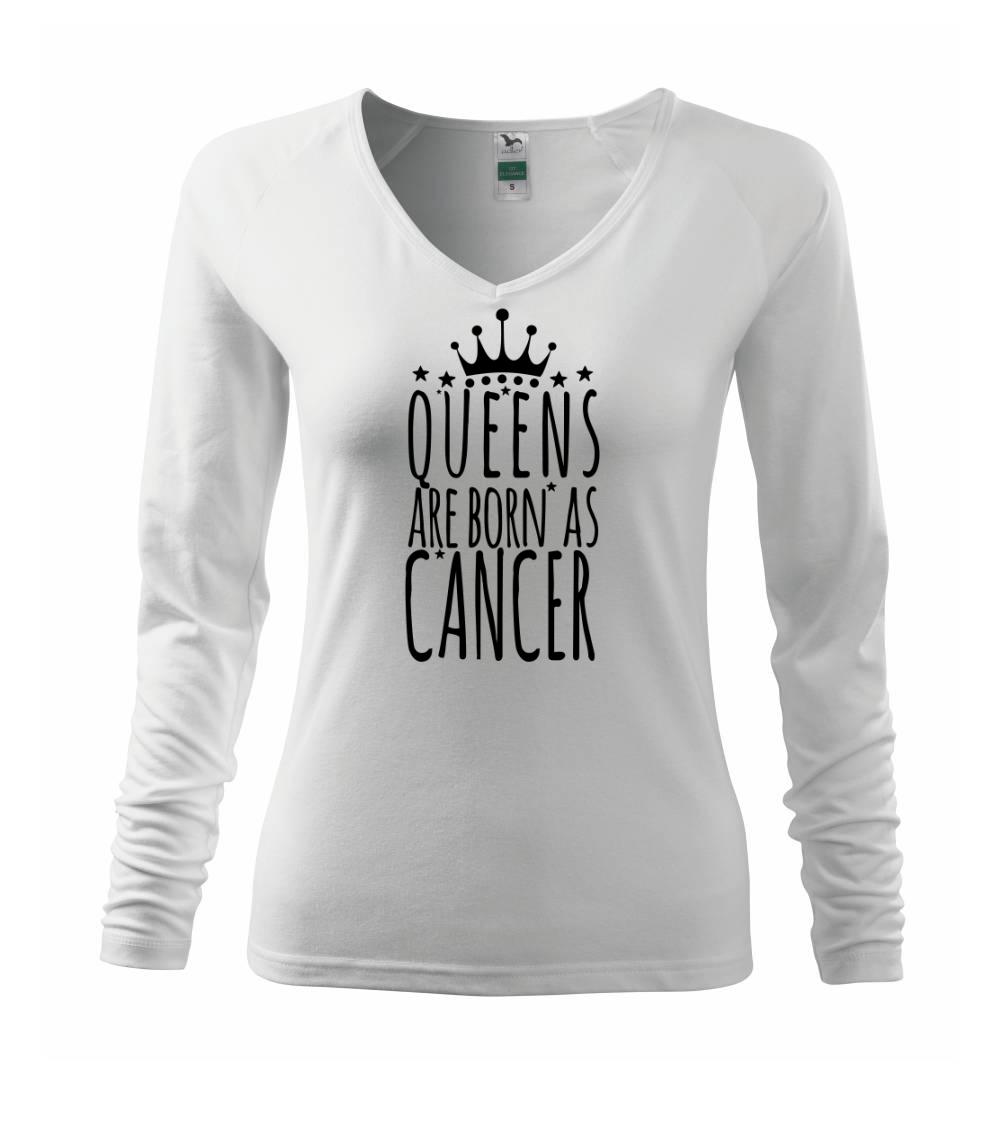 Tričká Rak - Queens are born as Cancer - Rak - Tričko dámske Elegance