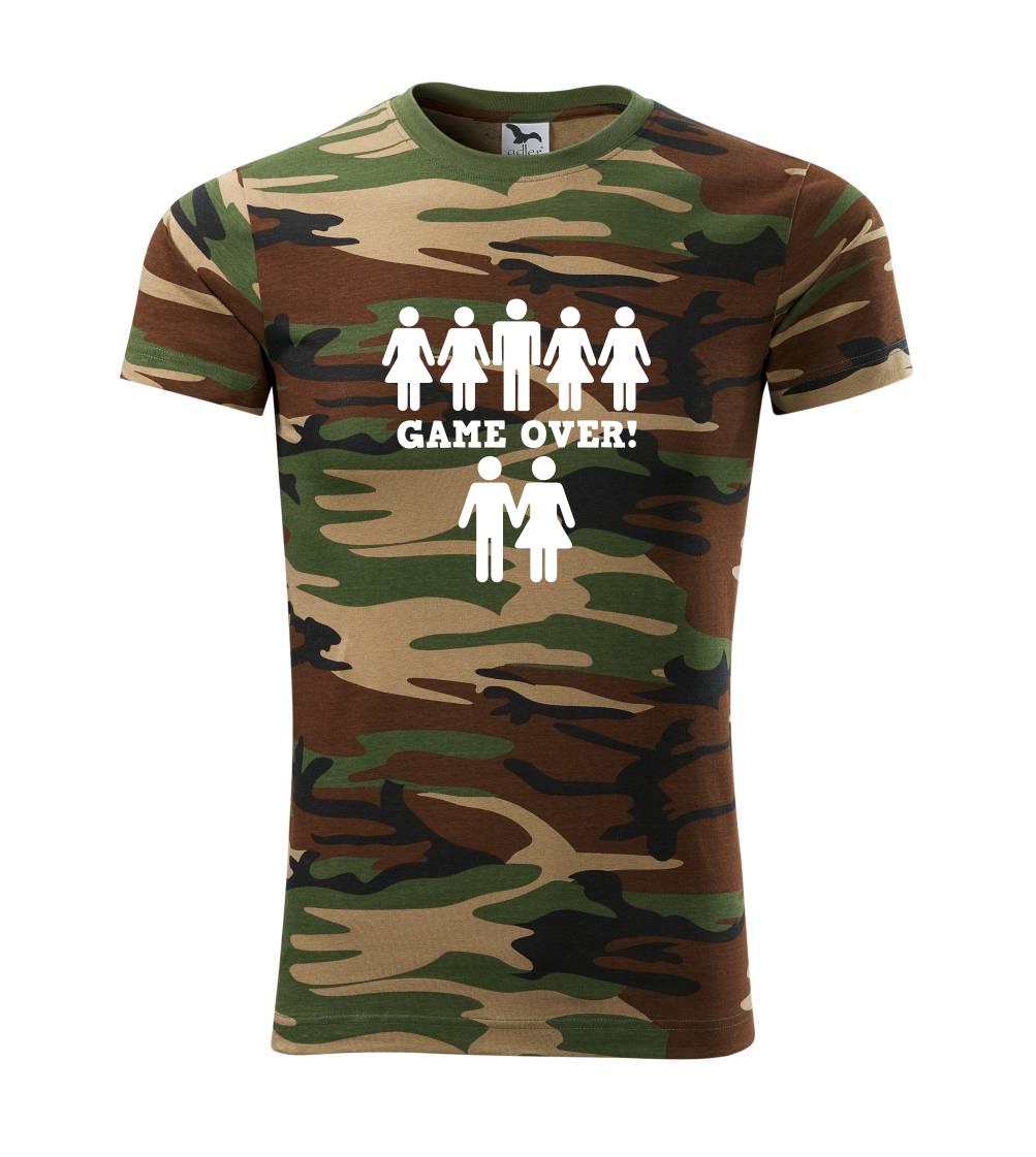 Svadobné tričká - Game over svadba - Army CAMOUFLAGE