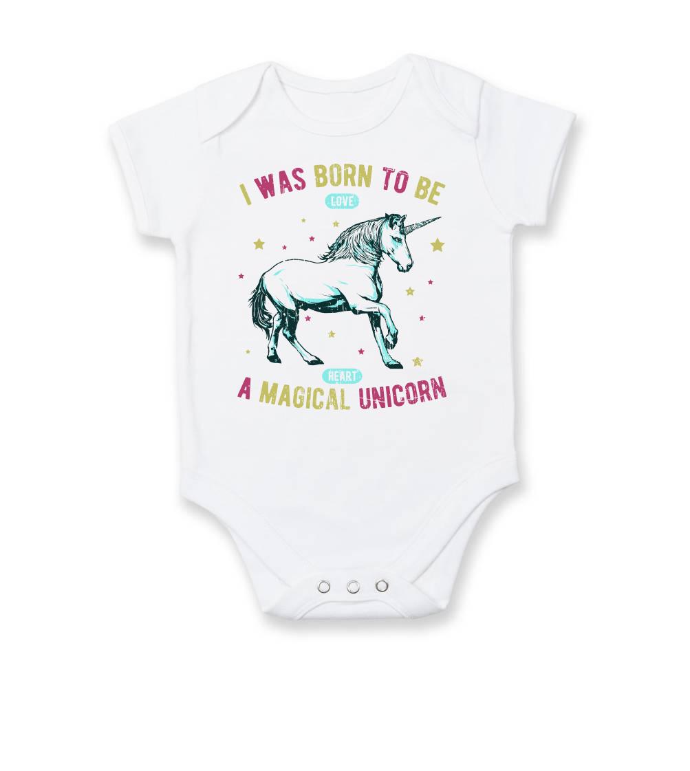 Tričká so zvieratami - Unicorn magic - Body dojčenské s krátkym rukávom