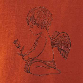 Anjel kresleny s ruží