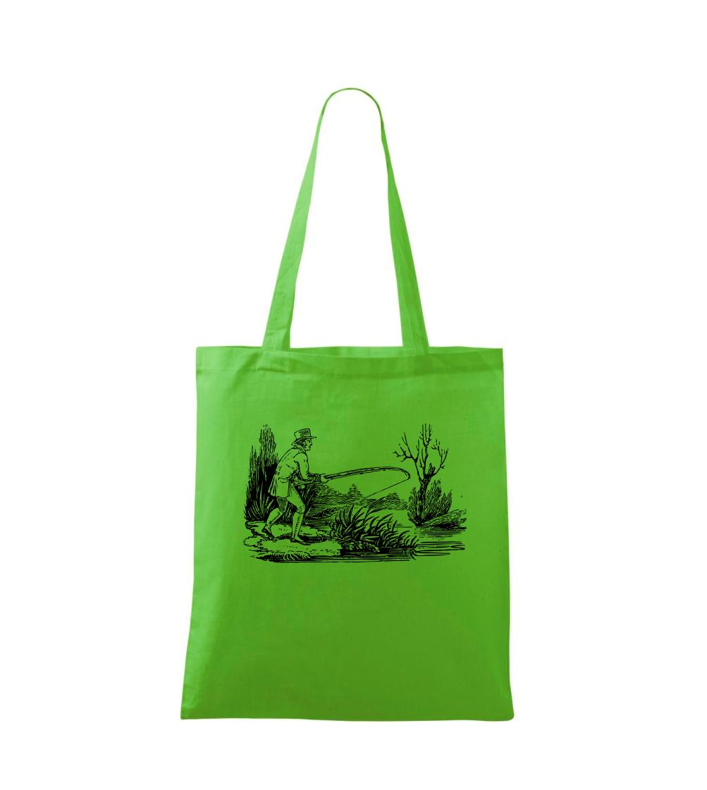 Kreslený rybár nahradzujúci