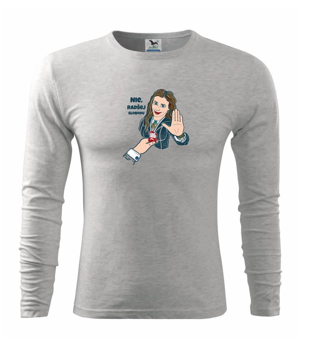 Svadobné tričká - Nie, radšej slobodu (Pecka design) - Tričko s dlhým rukávom FIT-T long sleeve