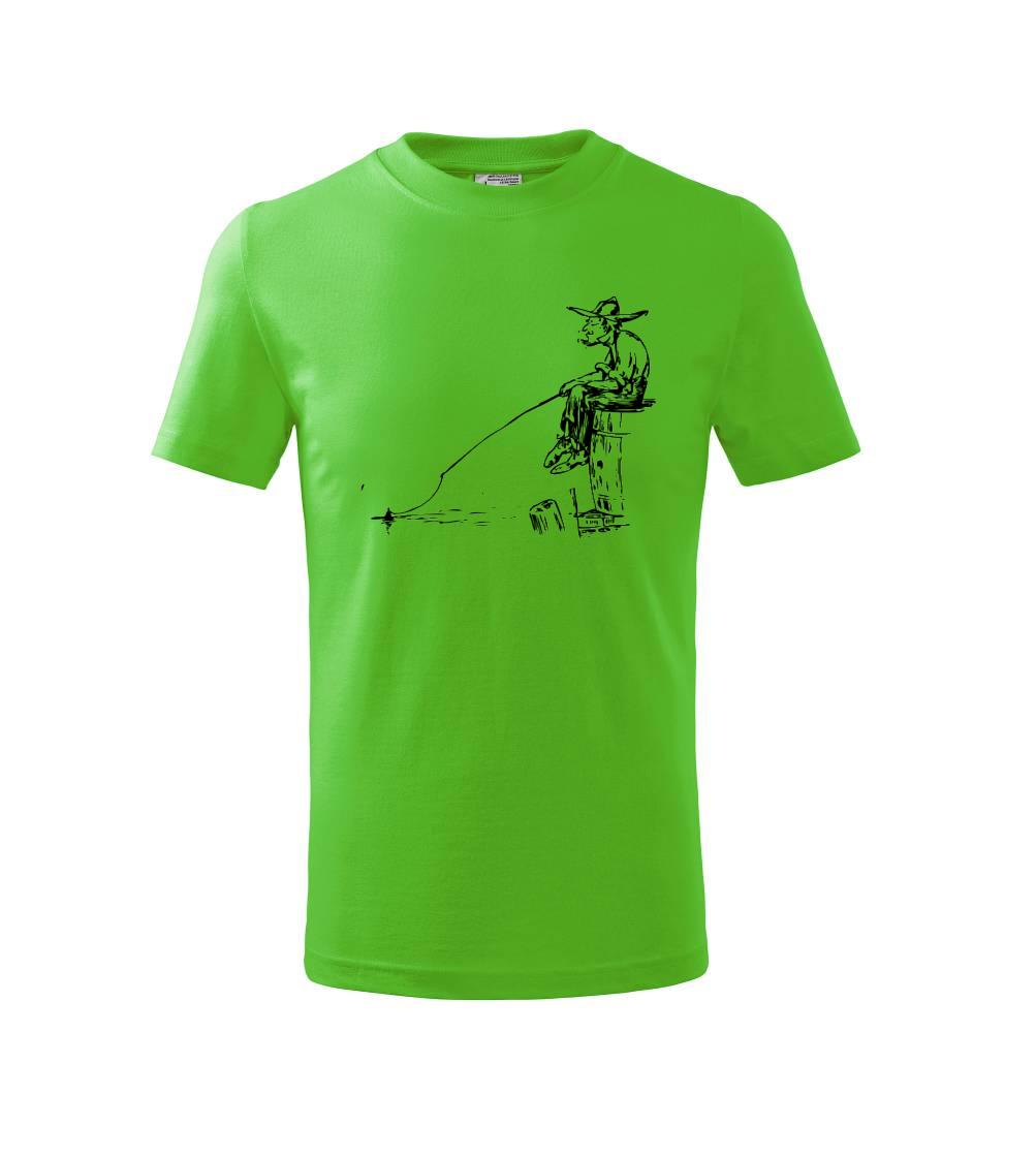 Kreslený rybár na pni Kreslený rybár na pni