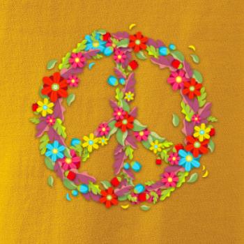 Peace symbol červené kvety Peace symbol červené kvety