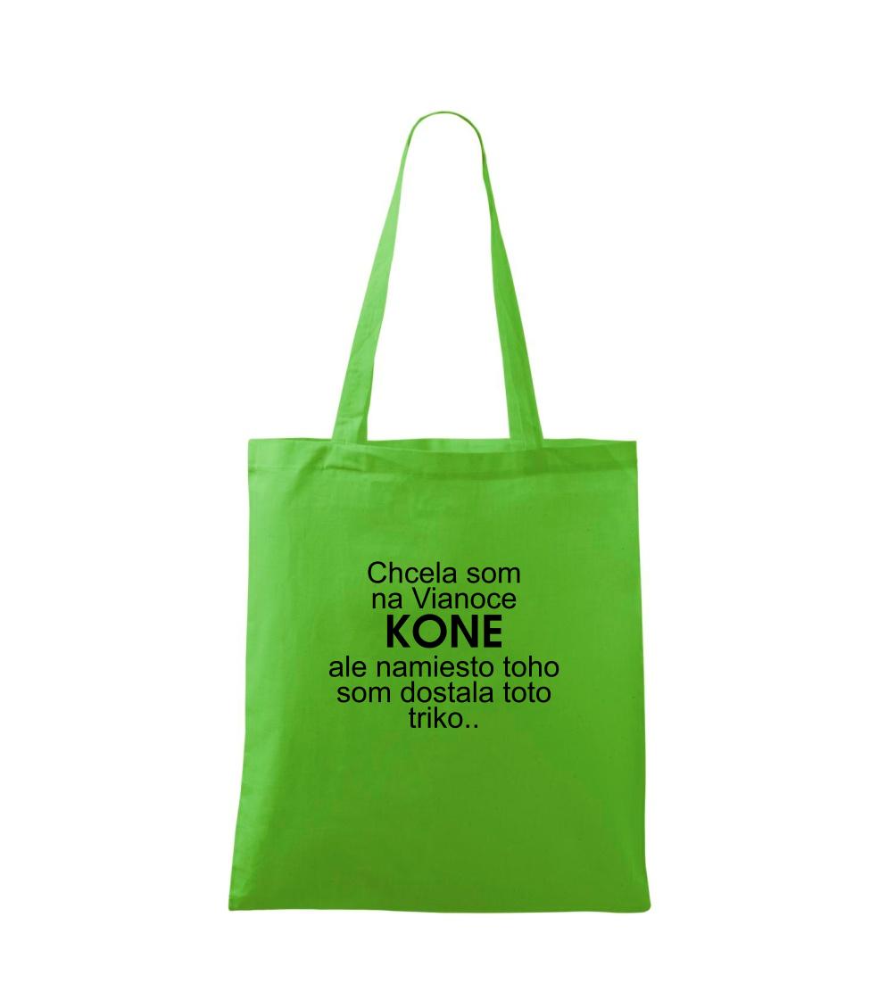 Vianočné tričká - Chcela som na Vianoce kone - Taška bavlnená