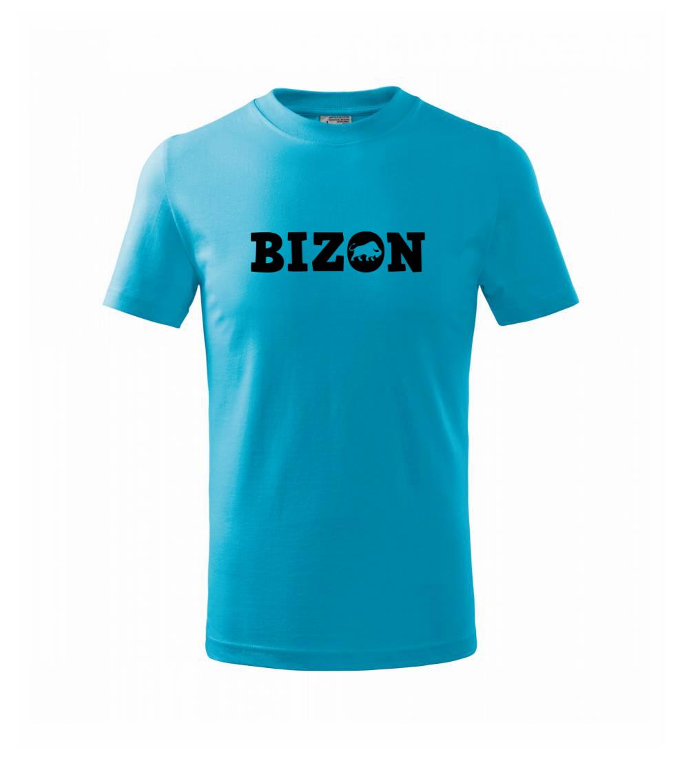 Tričká so zvieratami - Bizon nápis - Tričko detské bavlnené