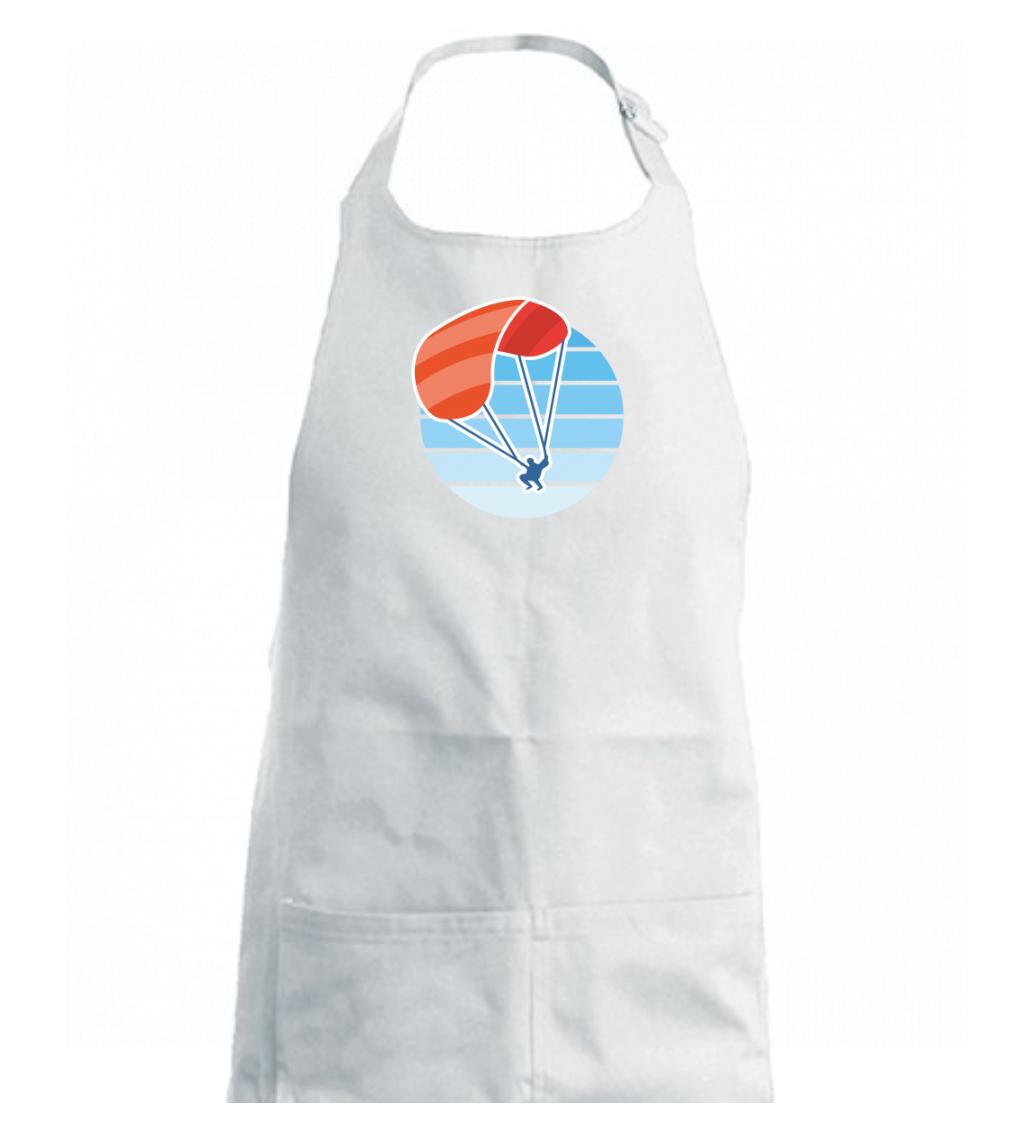 Tričká s motívom paraglidingu - Paragliding oranžový v modrom koliesku - Dámska zástera na varenie