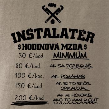 Hodinová mzda Inštalatér