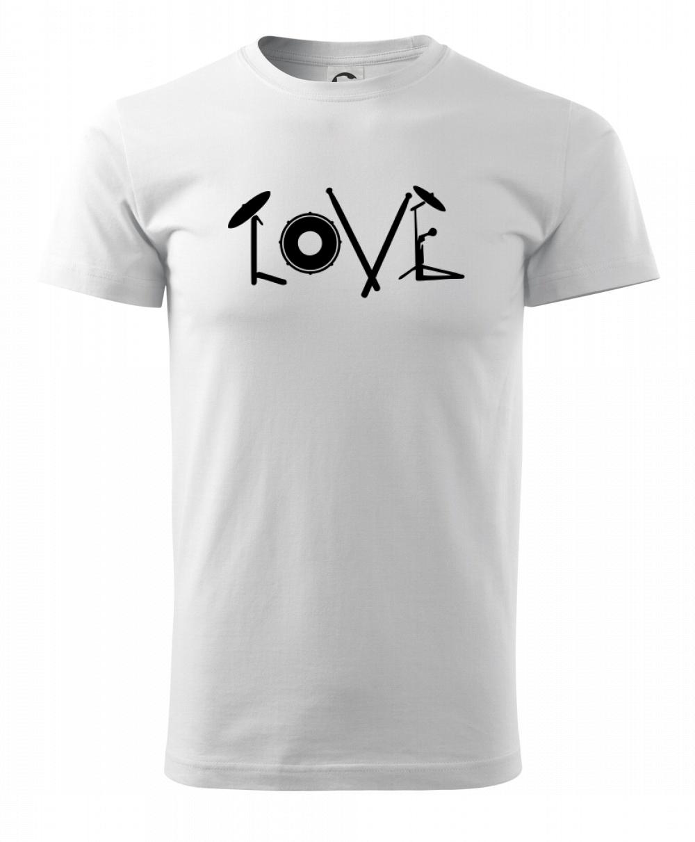 Love bubeník nápis - Tričko extra veľké  (5-8XL)