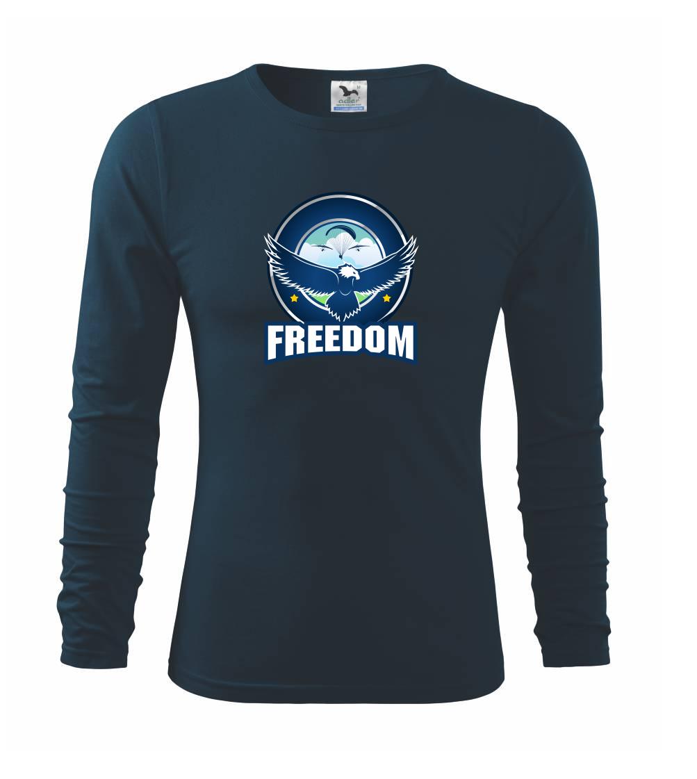 Tričká s motívom paraglidingu - Paragliding orol freedom - Tričko s dlhým rukávom FIT-T long sleeve