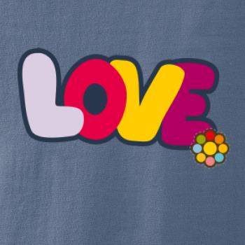 Love nápis s kvetinou