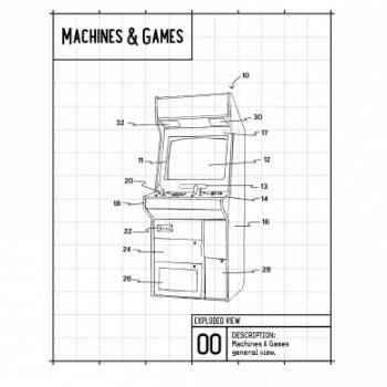 Nákres herní automat zepředu