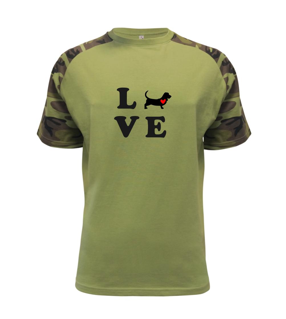 Baset na tričku - Baset love - Raglan Military