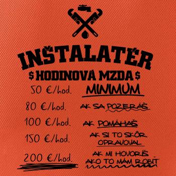 Hodinová mzda Inštalatér