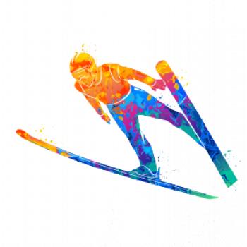 Skokan na lyžiach splash