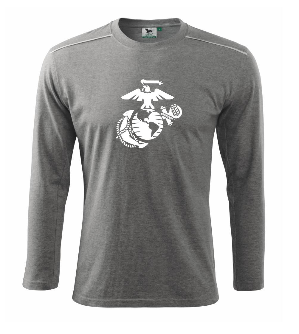 Vojenská tričká s potlačou - United Marines logo - Tričko s dlhým rukávom Long Sleeve