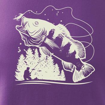 Rybár na brehu rybníka muškári