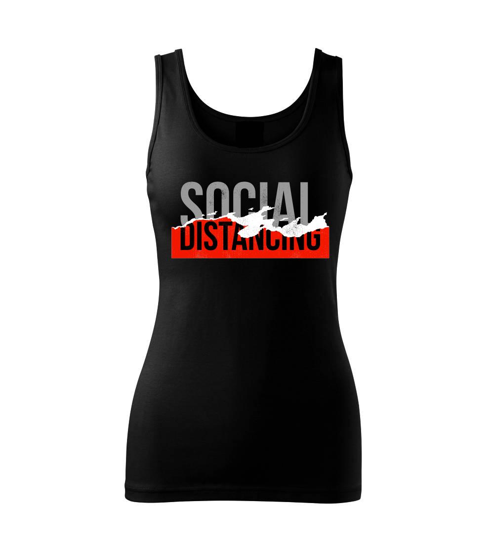 Corona social distancing nápis - Dámske tielko