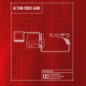 Nákres videohra so zbraňou