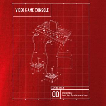 Nákres video game console s joystickom
