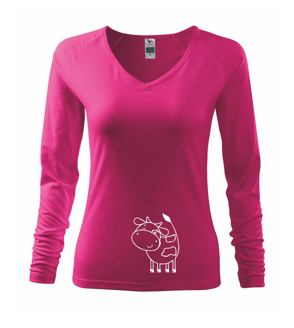 Tričká s kravou - Krava veselá - Tričko dámske Elegance