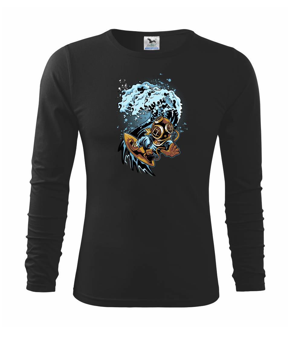 Surferske tričká - Surfujúcí potápač - Tričko detské Long Sleeve