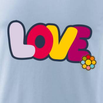 Love nápis s kvetinou