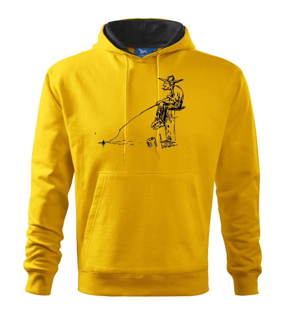 Kreslený rybár na pni Kreslený rybár na pni