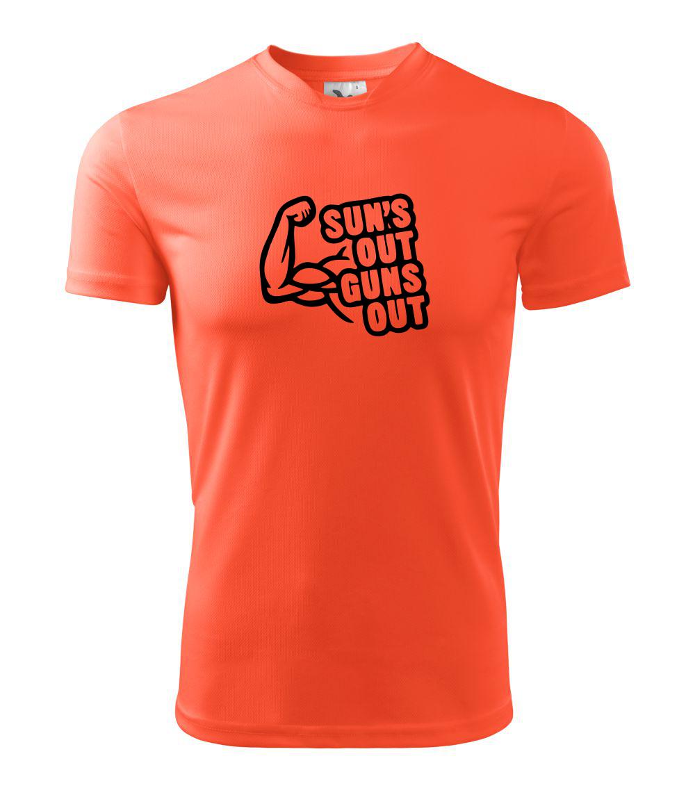 Posilňovani - Suns out guns out - Detské tričko športové