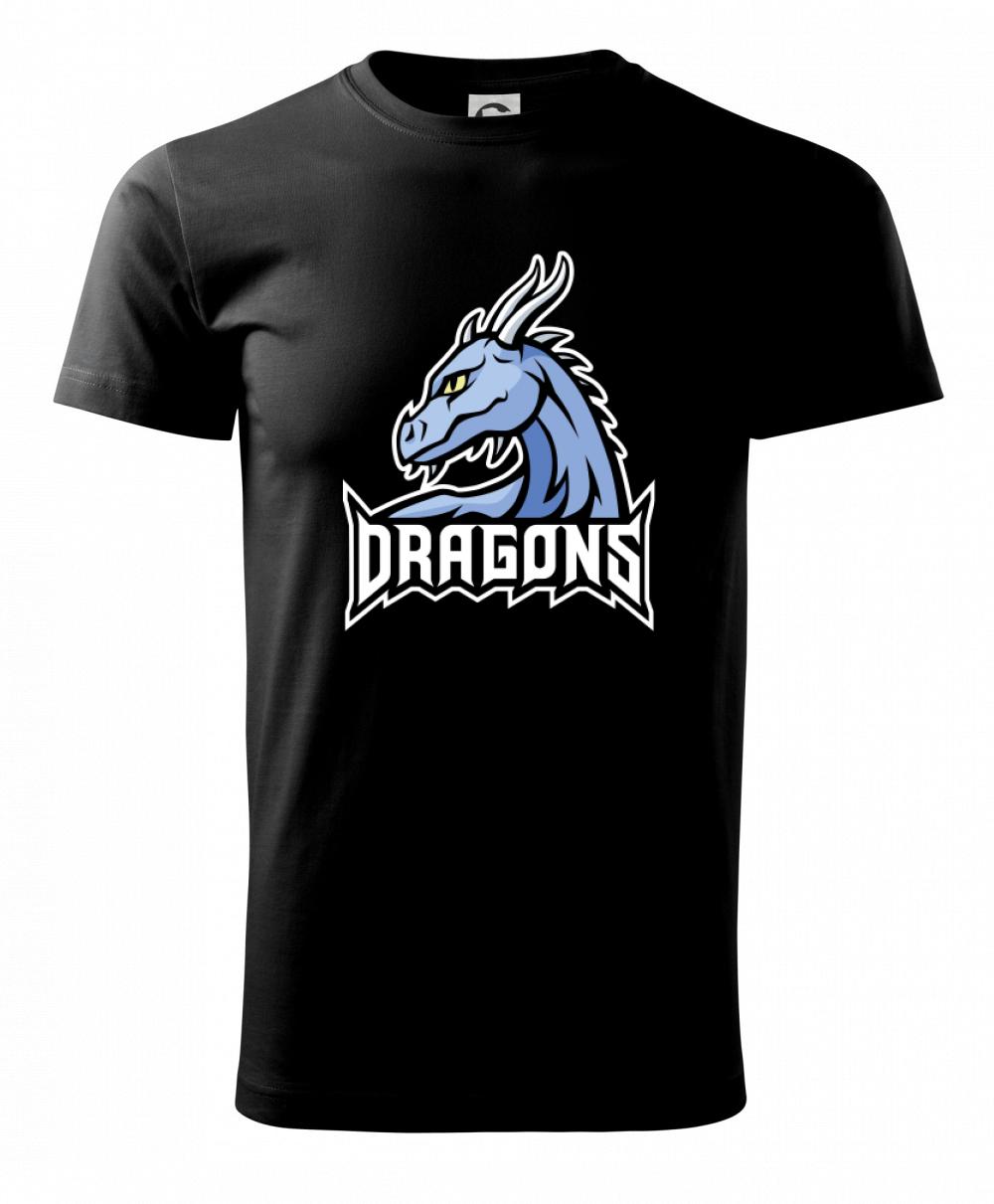Grafické tričká - Dragons - logo týmu modrá (Hana-creative) - Klasické pánske tričko vyššej gramáže