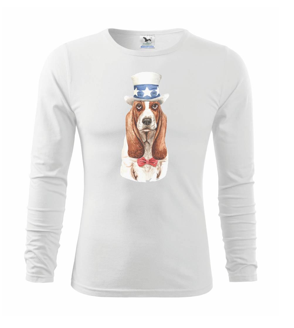 Baset na tričku - Baset s hviezdou - Tričko detské Long Sleeve