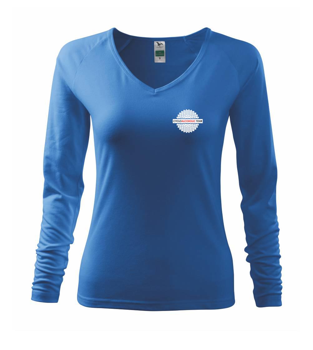 Tričko ako darček pre cyklistu - Cycloalcoholic Tour (vlastné meno) - Tričko dámske Elegance