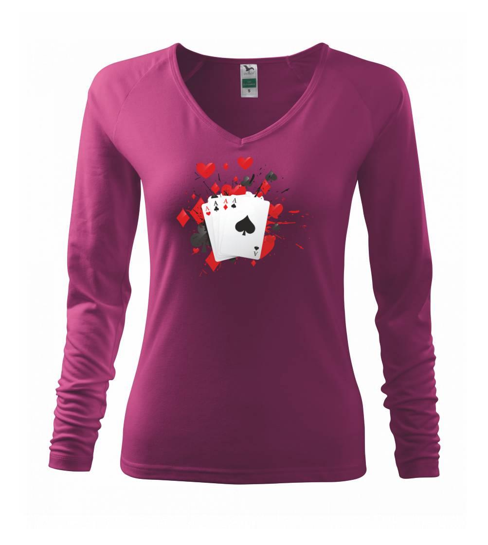 Poker tričká - Poker karty splash - Tričko dámske Elegance