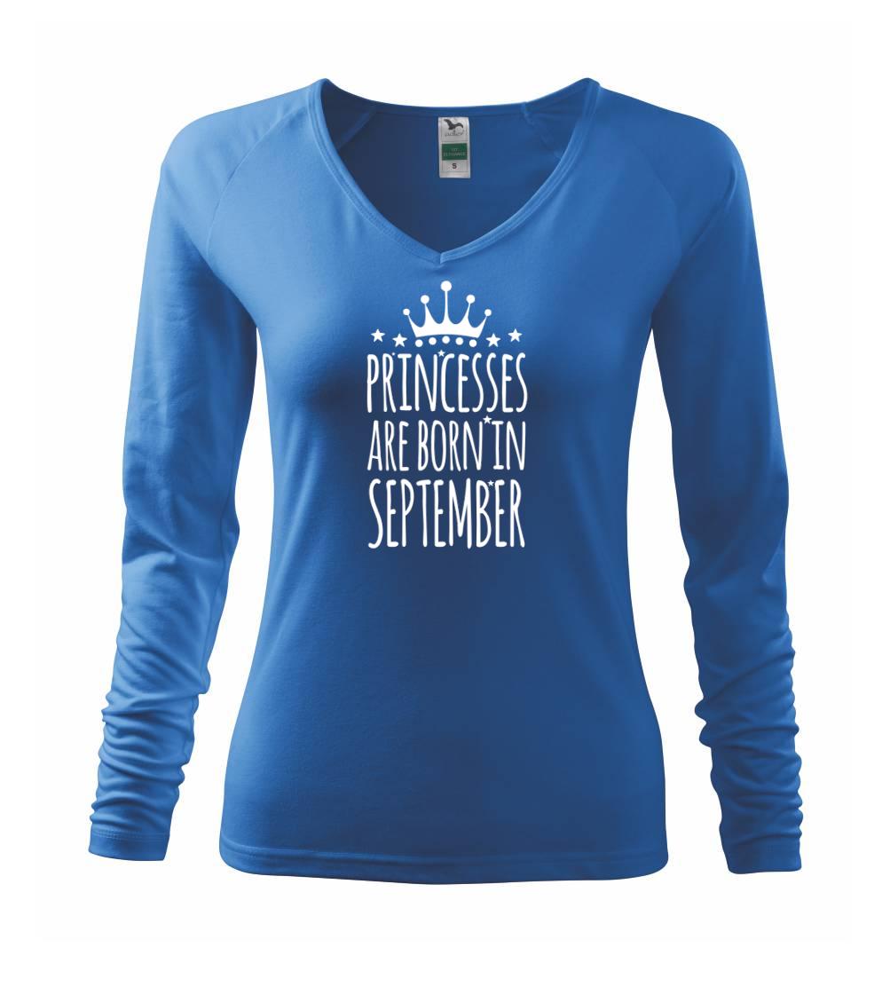 Tričká pre narodených v septembri - Princesses are born in September - Tričko dámske Elegance